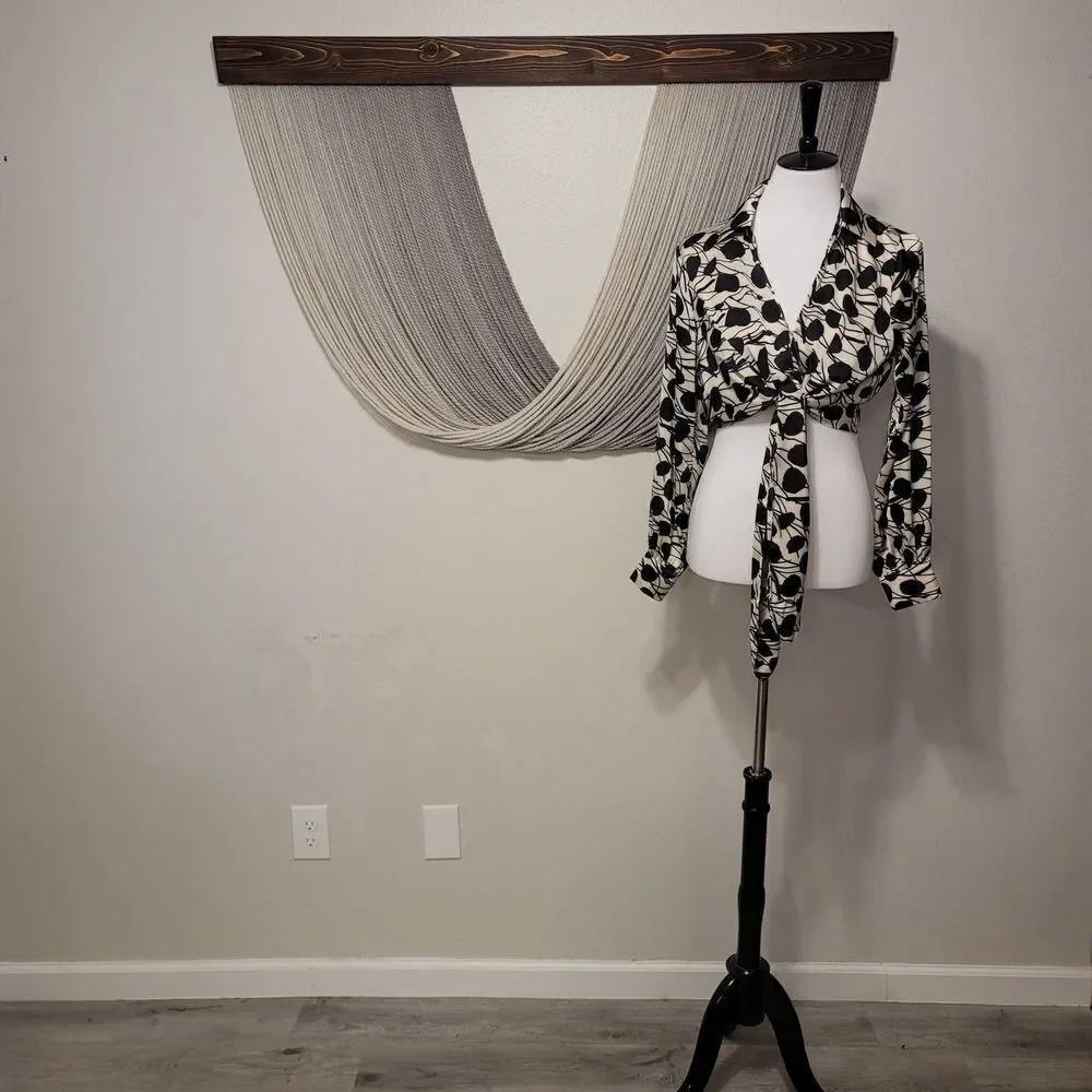 Lush Tie-Front Crop Top Blouse Sz S